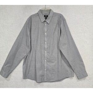 H&M Men's Size 2XL Easy Iron Slim Fit Long Sleeve Gray Button Down Shirt XXL